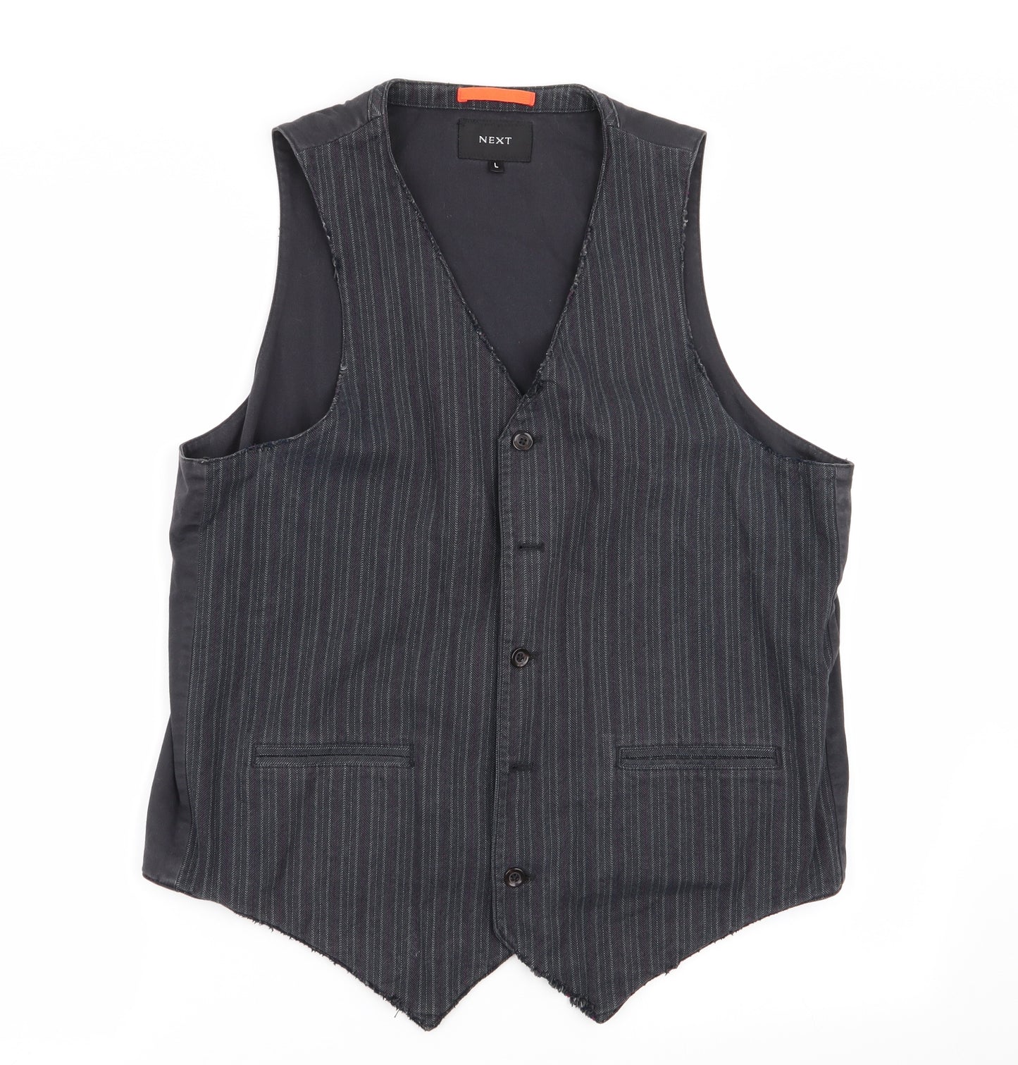 NEXT Mens Multicoloured Striped  Jacket Suit Waistcoat Size L