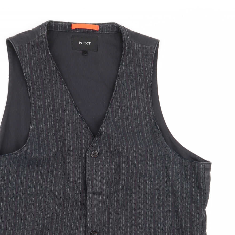 NEXT Mens Multicoloured Striped  Jacket Suit Waistcoat Size L