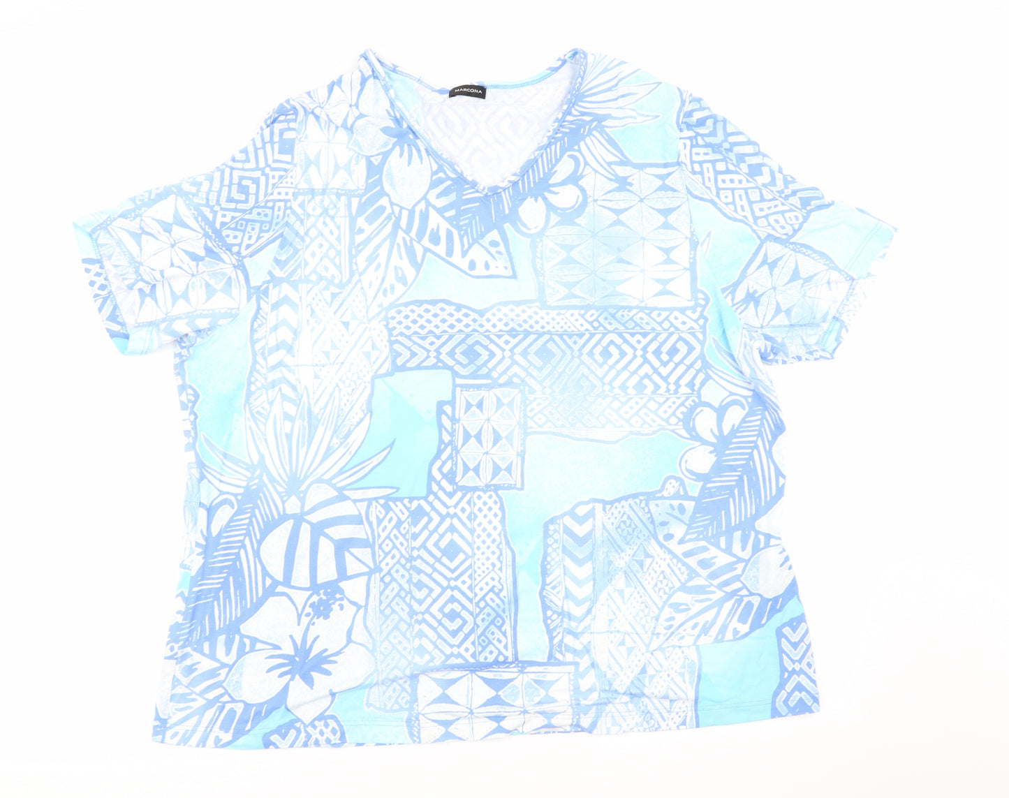 marcona Womens Multicoloured Check  Basic T-Shirt Size 24