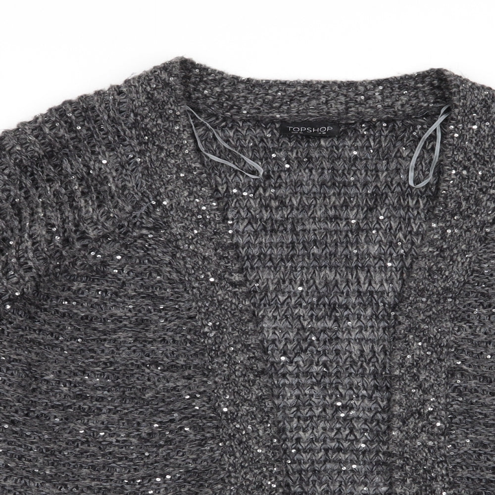 Topshop Womens Grey   Cardigan Jumper Size 10