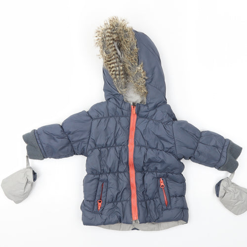 Vertbaudet Boys Blue   Basic Coat Coat Size 9-12 Months