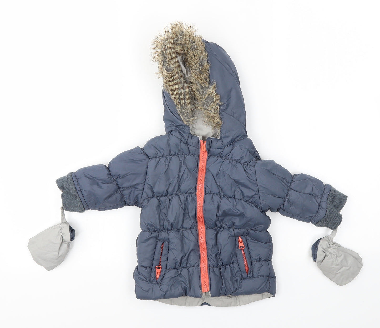 Vertbaudet Boys Blue   Basic Coat Coat Size 9-12 Months