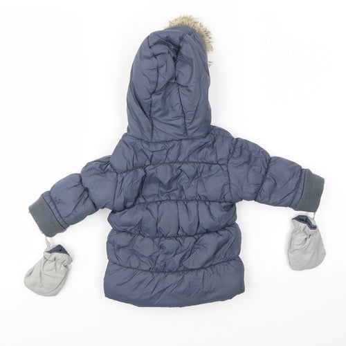 Vertbaudet Boys Blue   Basic Coat Coat Size 9-12 Months