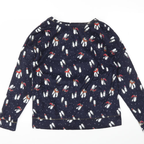 M&S Womens Blue Animal Print  Top Pyjama Top Size M
