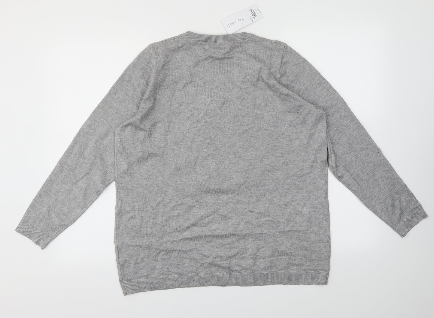 Evans Womens Grey   Pullover Jumper Size 14