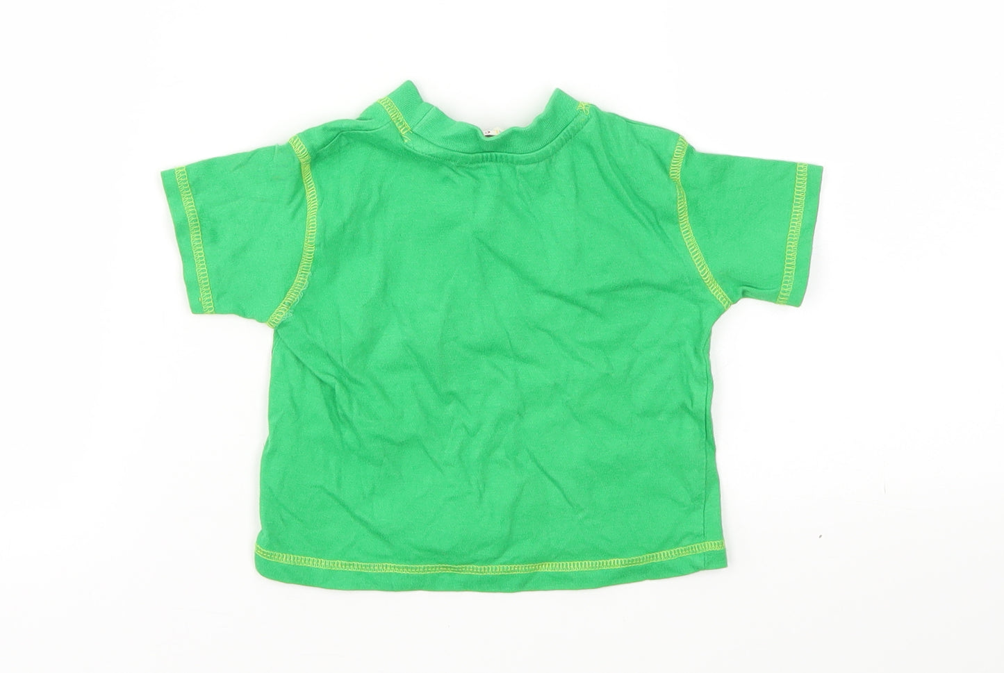 animal crazy Boys Green Animal Print  Basic T-Shirt Size 6-9 Months