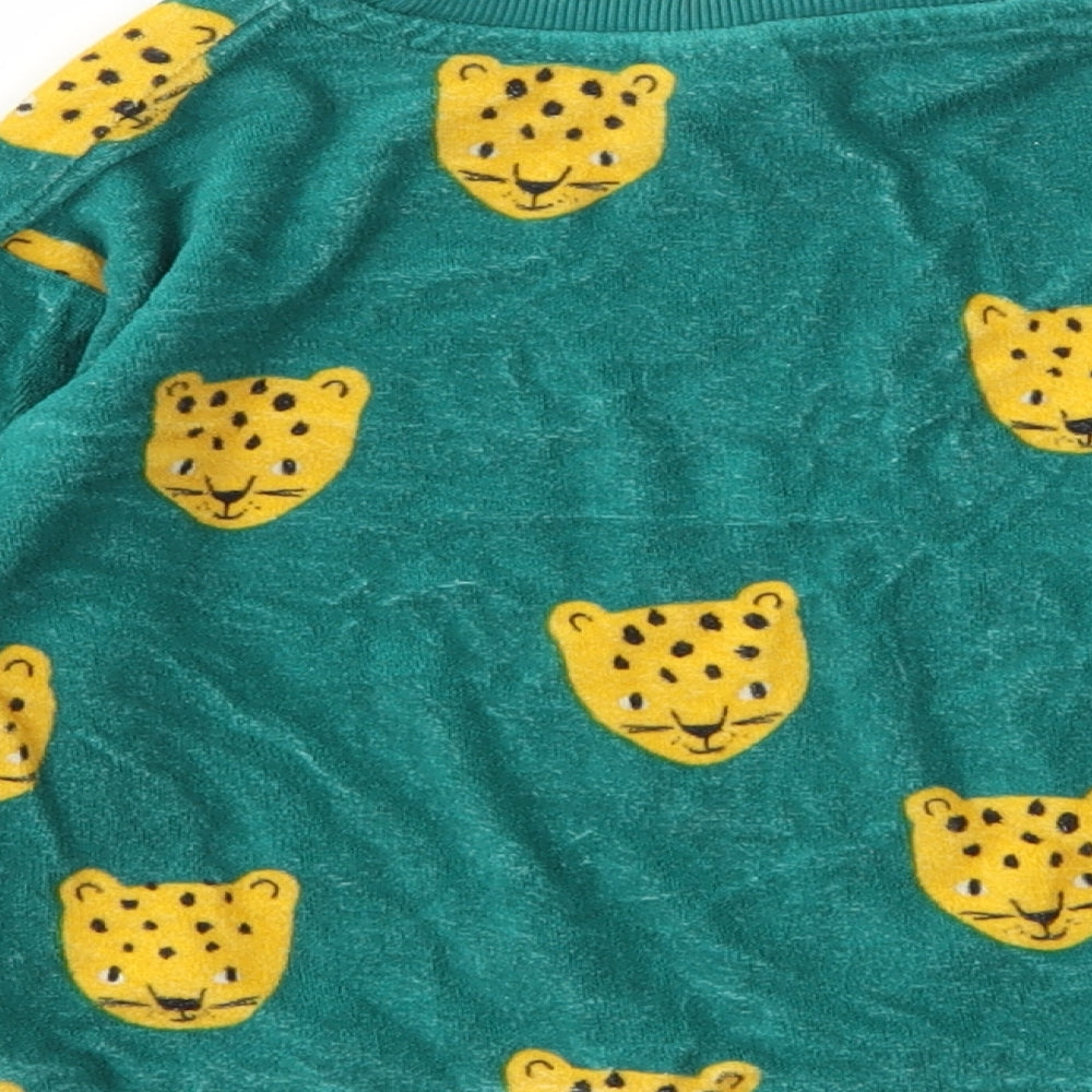 Lindex Boys Green Animal Print  Pullover Jumper Size 18-24 Months
