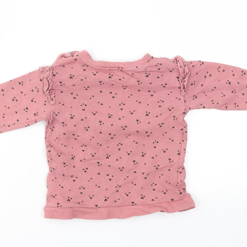 H&M Girls Pink   Pullover Jumper Size 9-12 Months