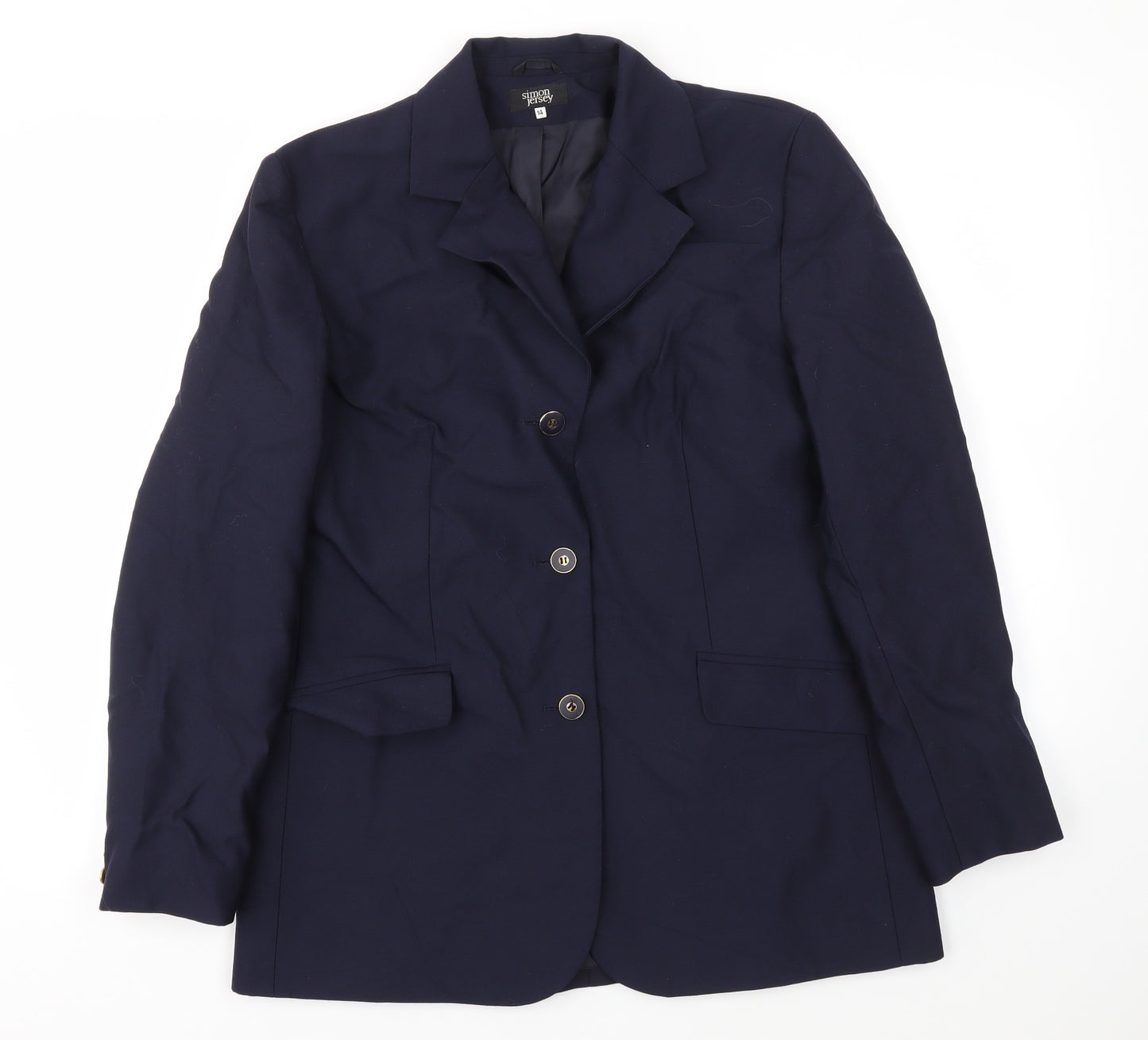 simon jersey Womens Blue   Jacket Blazer Size 14