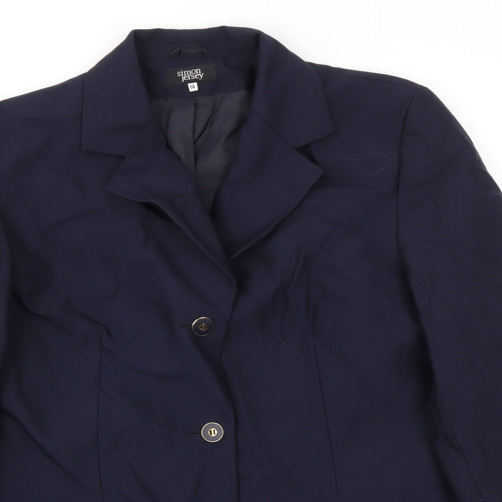 simon jersey Womens Blue   Jacket Blazer Size 14