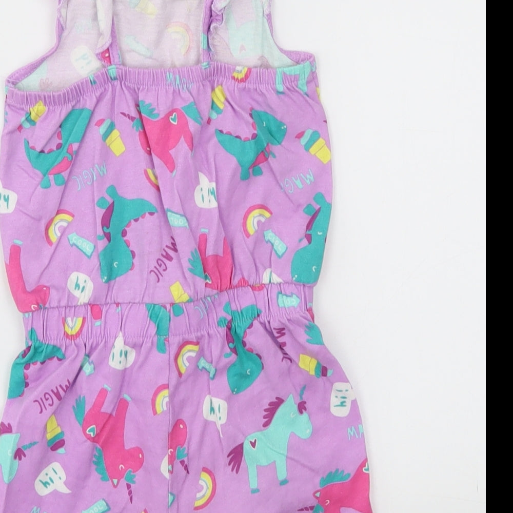 George Girls Multicoloured Animal Print  Playsuit One-Piece Size 2-3 Years