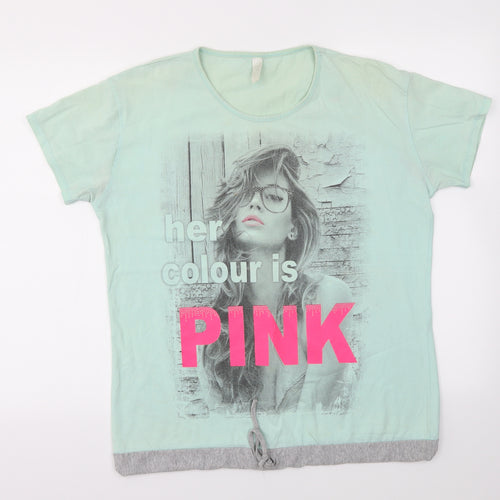 Preworn Womens Green   Basic T-Shirt Size 10