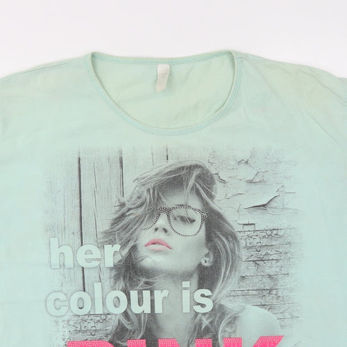 Preworn Womens Green   Basic T-Shirt Size 10