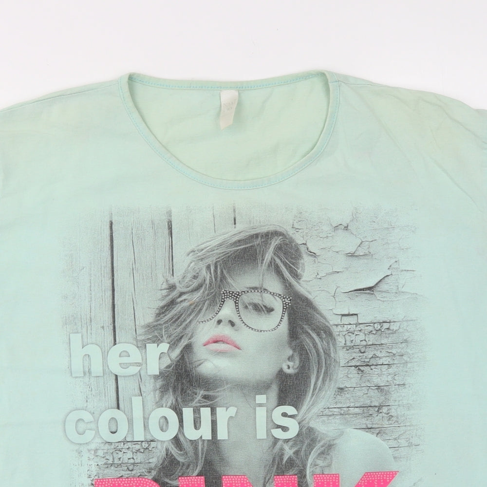 Preworn Womens Green   Basic T-Shirt Size 10