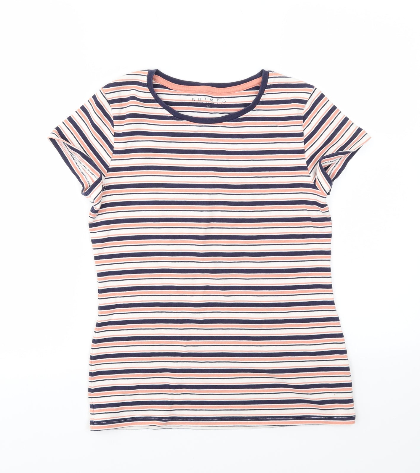Nutmeg Womens Multicoloured Striped  Basic T-Shirt Size 14