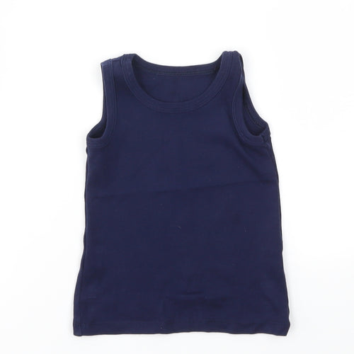M&S Girls Blue   Basic T-Shirt Size 2-3 Years