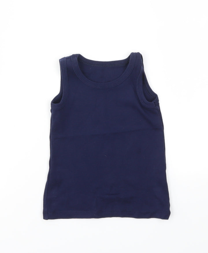 M&S Girls Blue Basic T-Shirt Size 2-3 Years