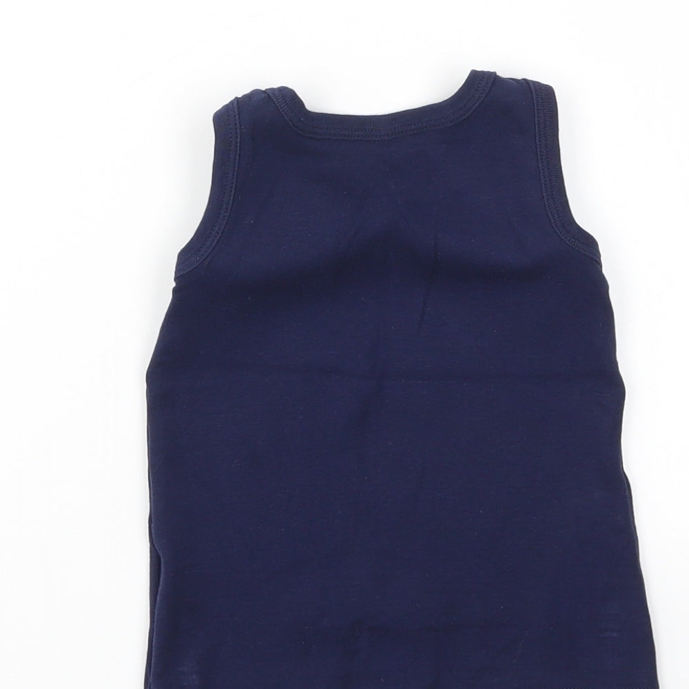 M&S Girls Blue   Basic T-Shirt Size 2-3 Years