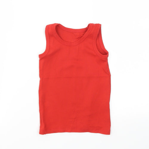 M&S Girls Red   Basic T-Shirt Size 2-3 Years