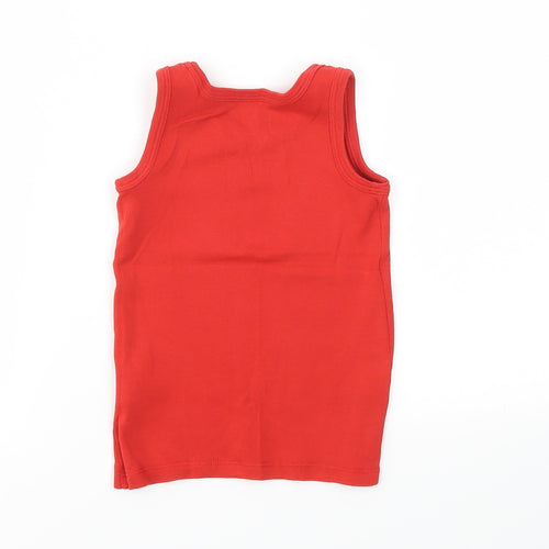 M&S Girls Red   Basic T-Shirt Size 2-3 Years