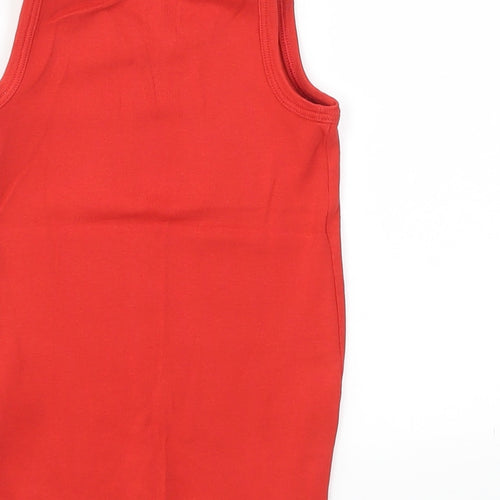 M&S Girls Red   Basic T-Shirt Size 2-3 Years