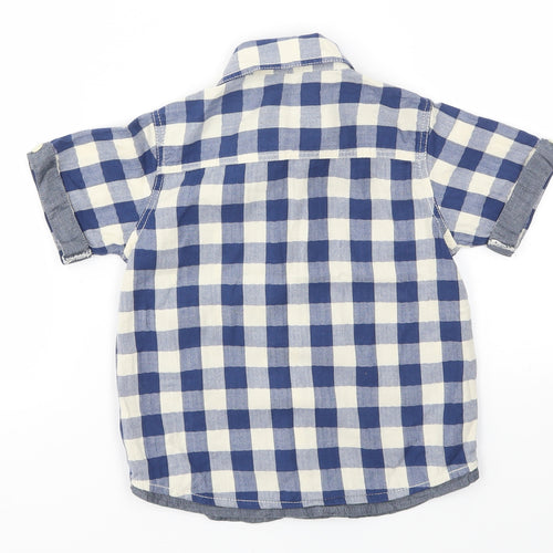 Nutmeg Boys Blue Check  Basic T-Shirt Size 3-4 Years