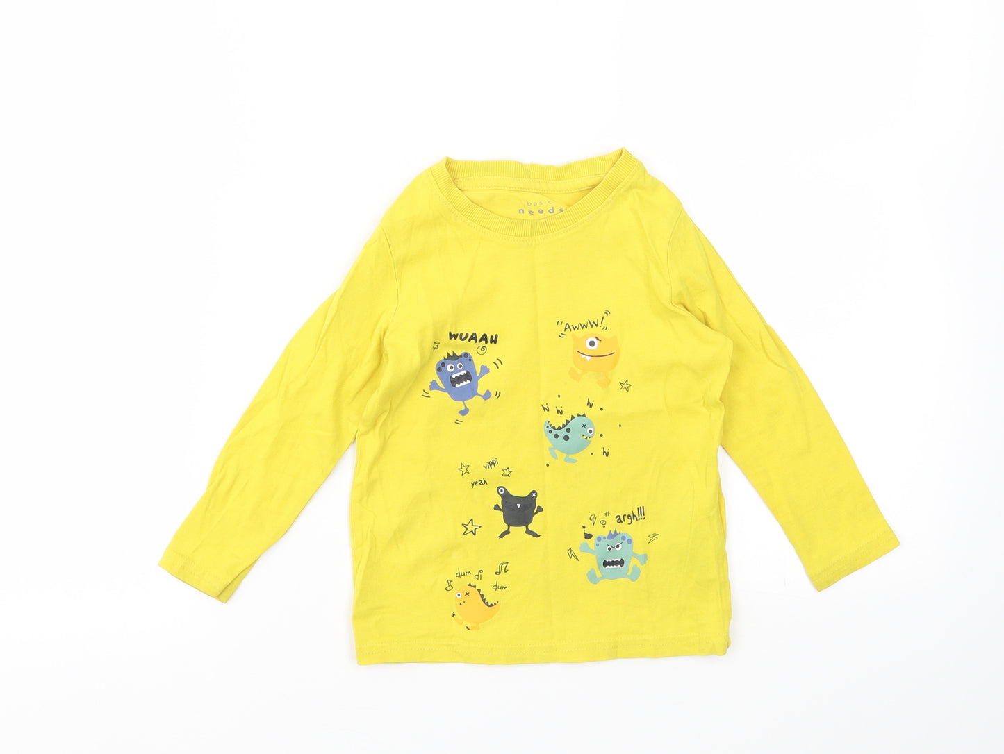 basic needs Boys Yellow   Basic T-Shirt Size 2 Years