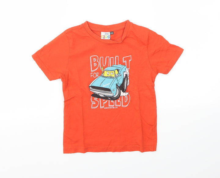 SEVEN LEMONS Boys Red   Basic T-Shirt Size 5-6 Years