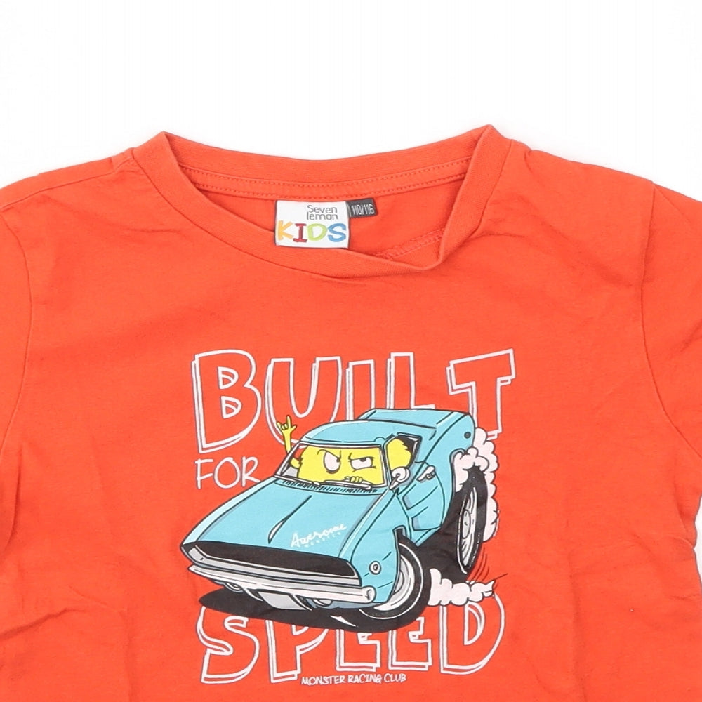 SEVEN LEMONS Boys Red   Basic T-Shirt Size 5-6 Years