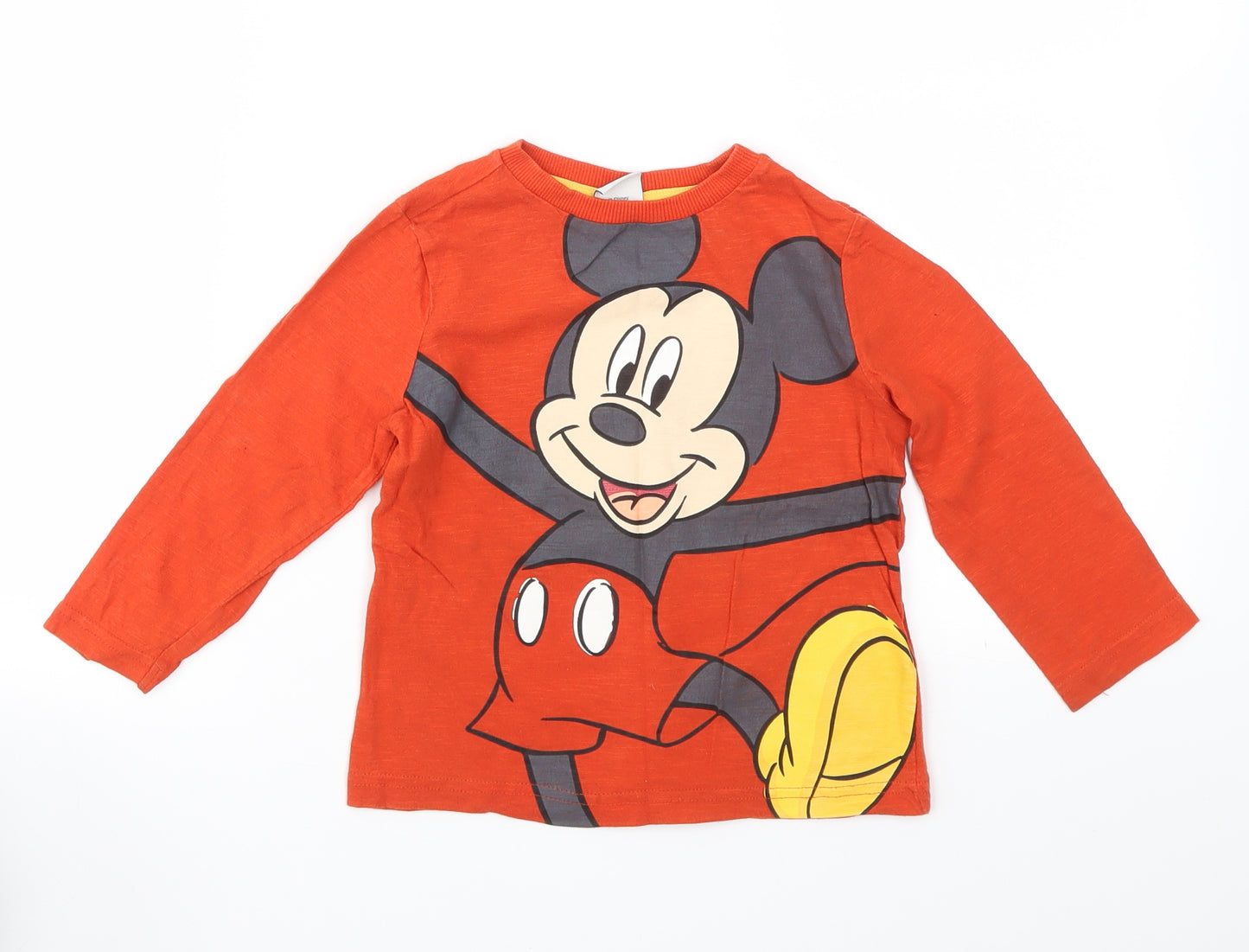 Disney Boys Red Animal Print  Basic T-Shirt Size 3-4 Years