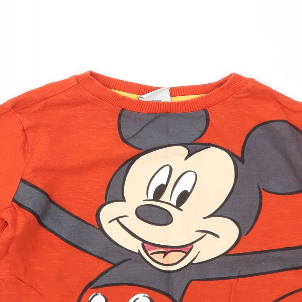 Disney Boys Red Animal Print  Basic T-Shirt Size 3-4 Years