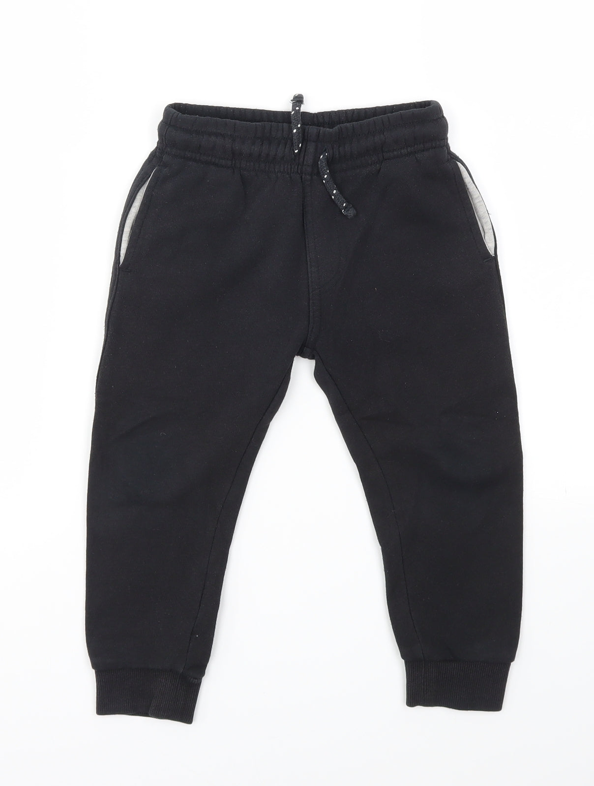 F&F Boys Black   Jogger Trousers Size 2-3 Years