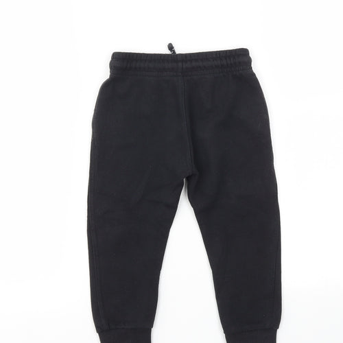 F&F Boys Black   Jogger Trousers Size 2-3 Years