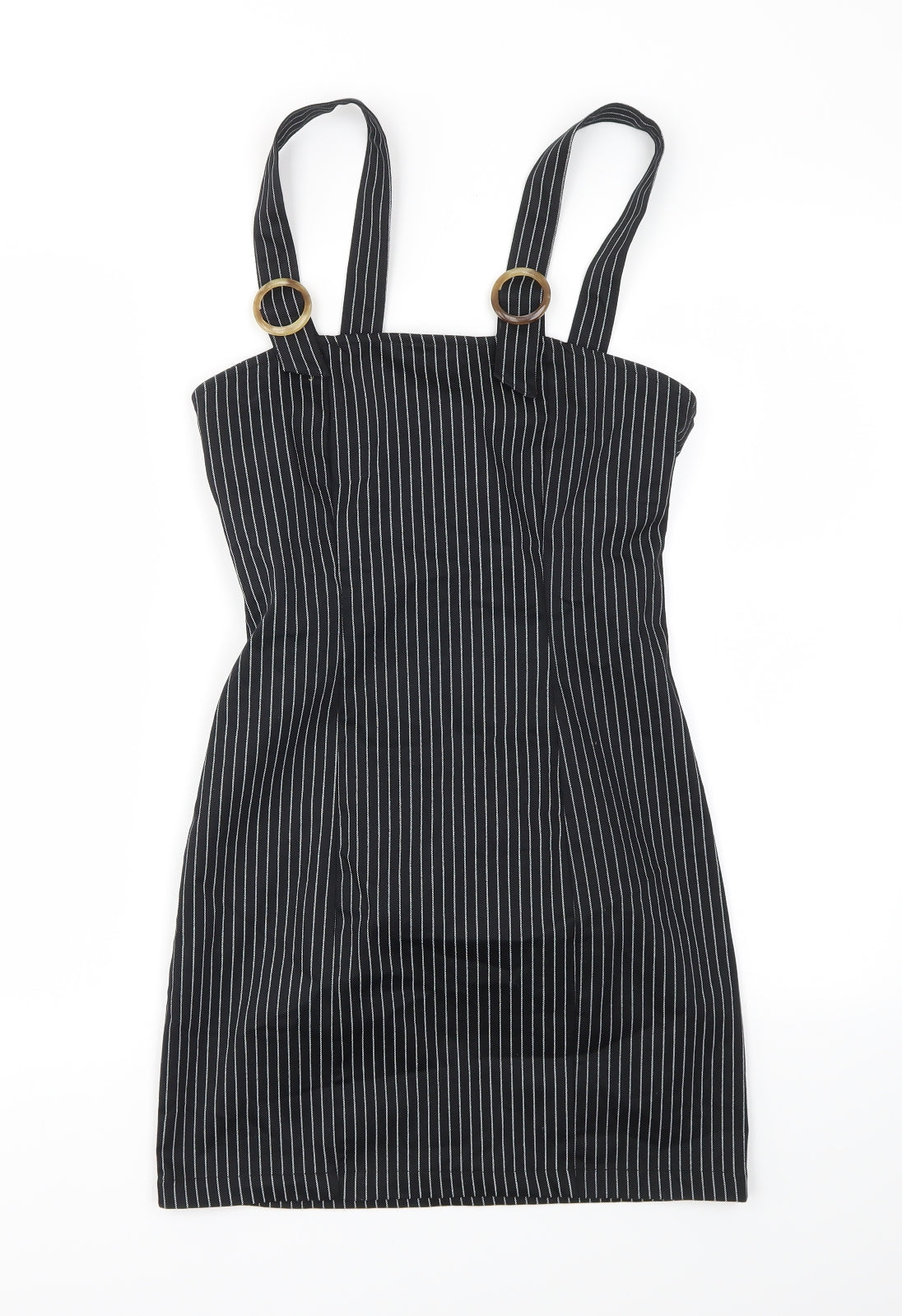 Bershka Womens Black Striped  Fit & Flare  Size S