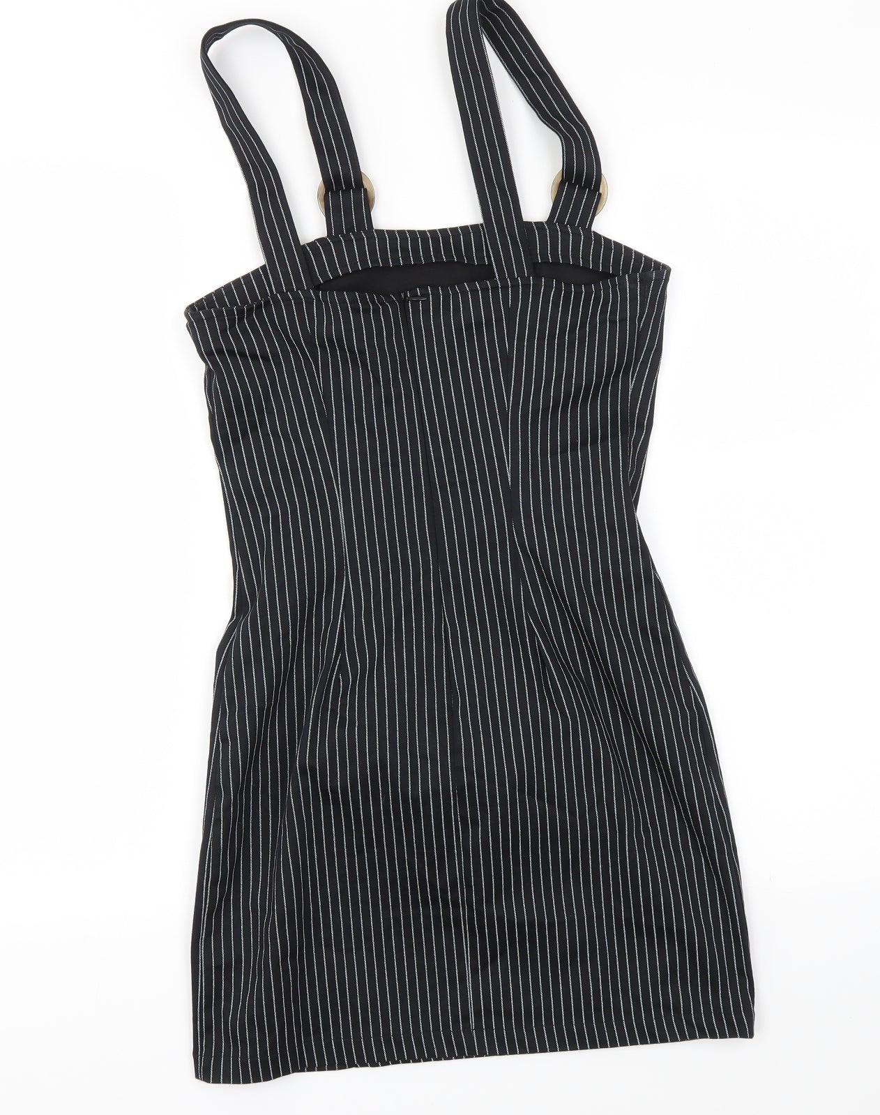 Bershka Womens Black Striped  Fit & Flare  Size S