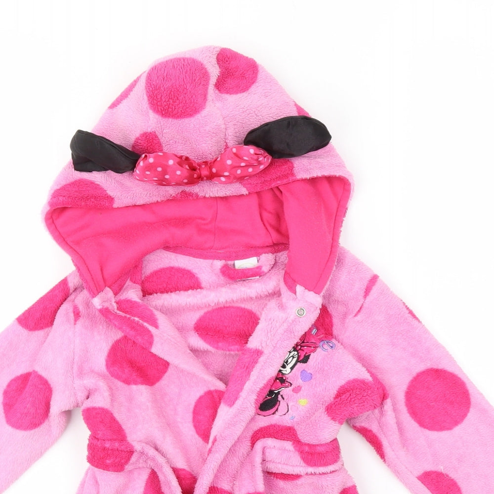 MINI MOUSE Girls Pink Animal Print  Cami Gown Size 18-24 Months