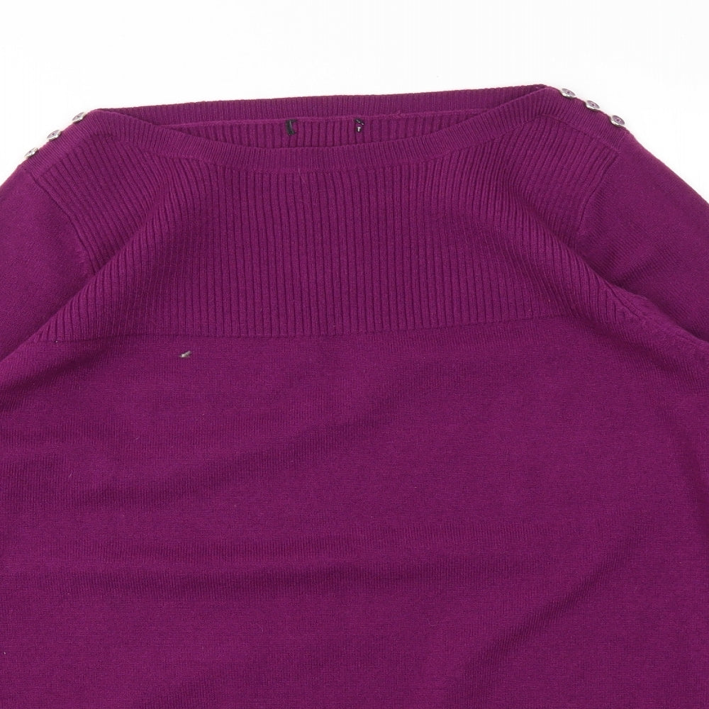 M&Co Womens Purple   Pullover Jumper Size 16