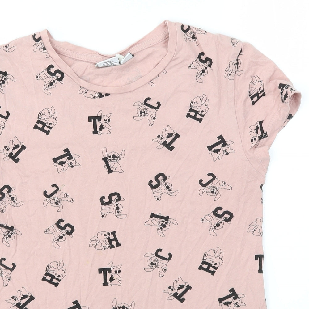 Primark Womens Pink Animal Print  Basic T-Shirt Size 2XS