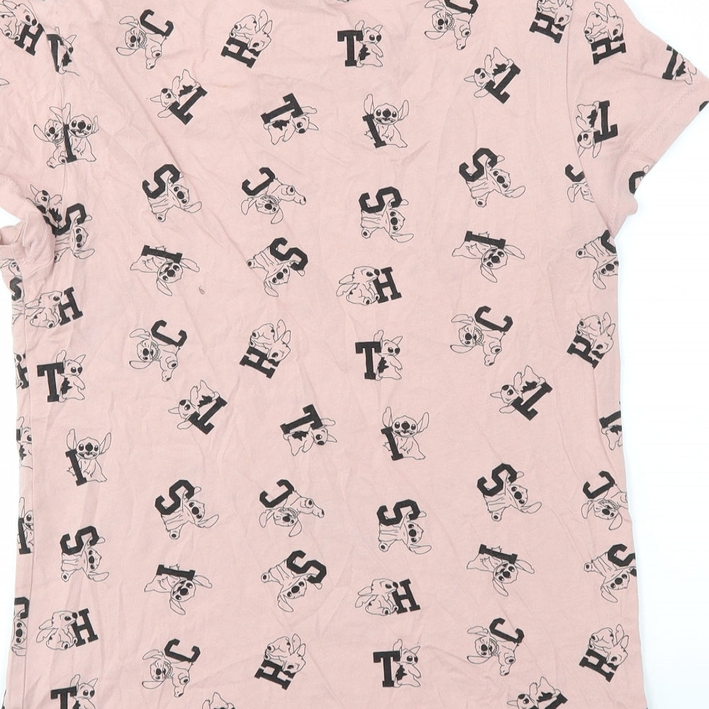 Primark Womens Pink Animal Print  Basic T-Shirt Size 2XS