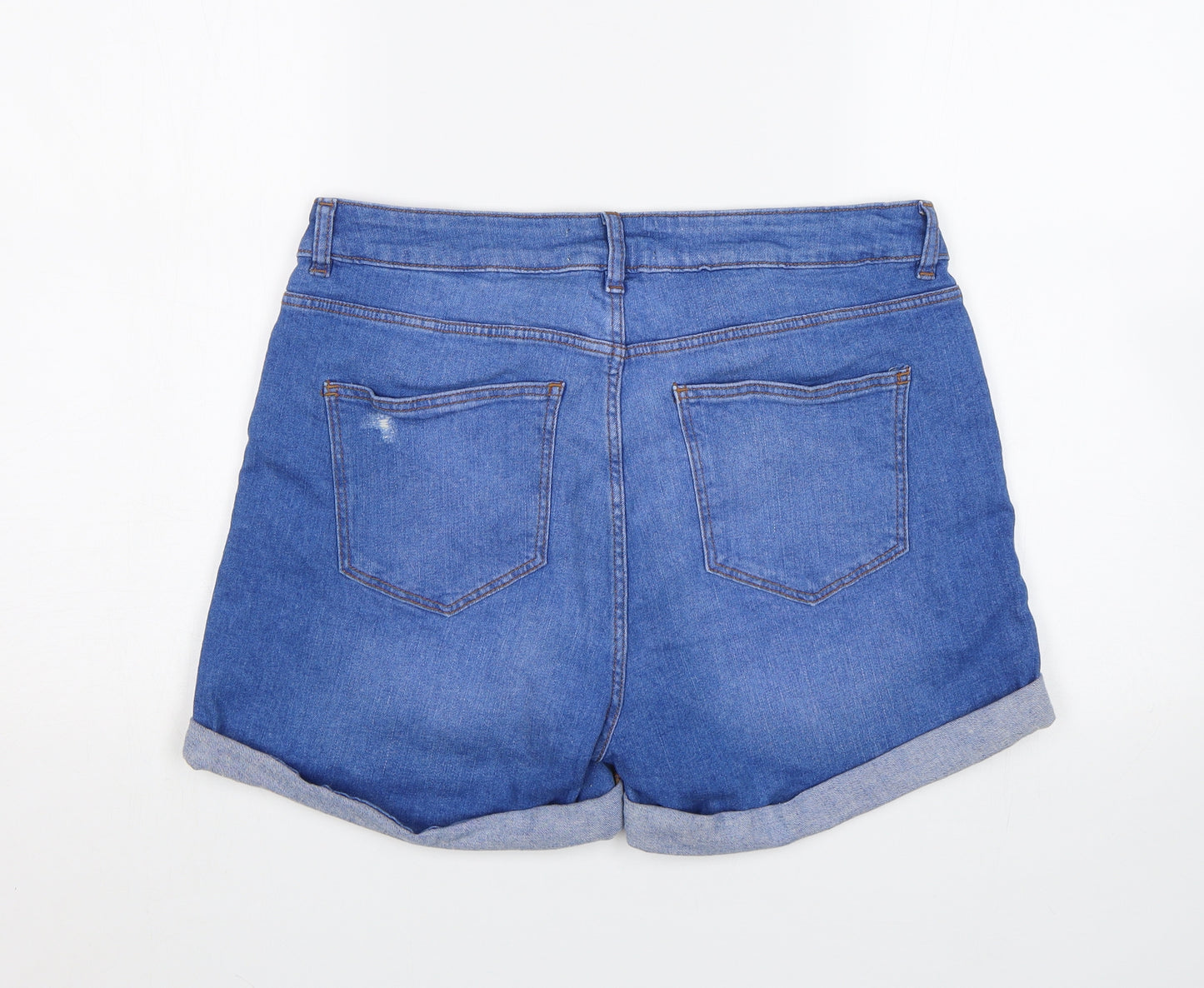 Denim 365 Womens Blue  Denim Mom Shorts Size 14