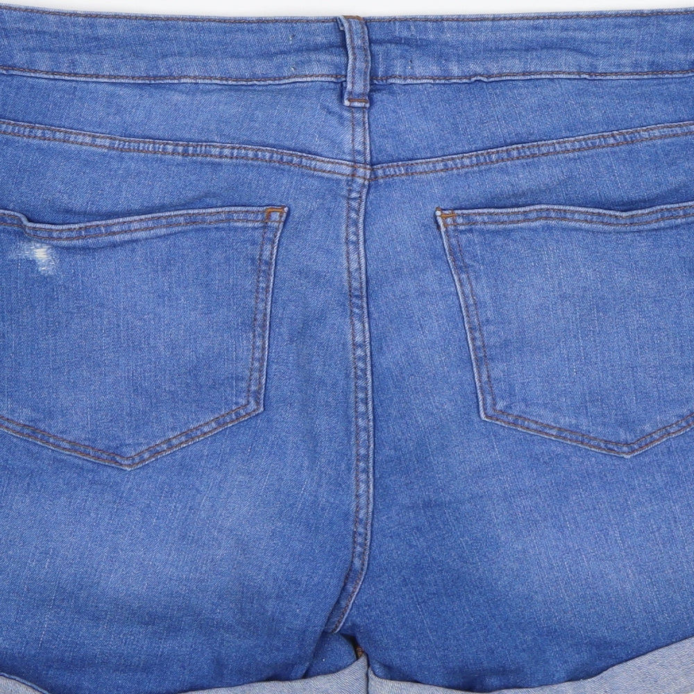 Denim 365 Womens Blue  Denim Mom Shorts Size 14
