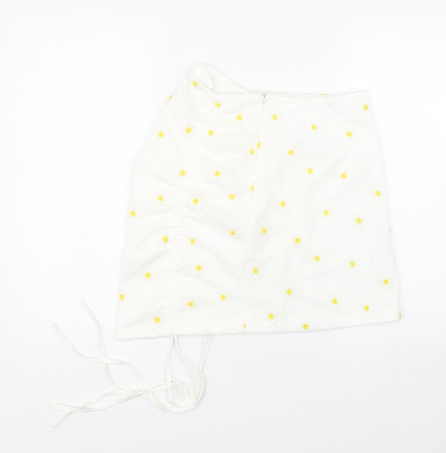 Shien Womens White Floral  Wrap Skirt Size S
