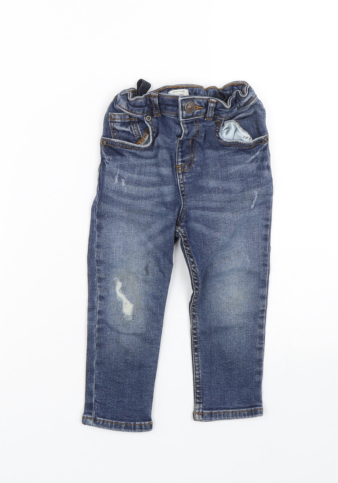 River Island Boys Blue  Denim Capri Jeans Size 18-24 Months