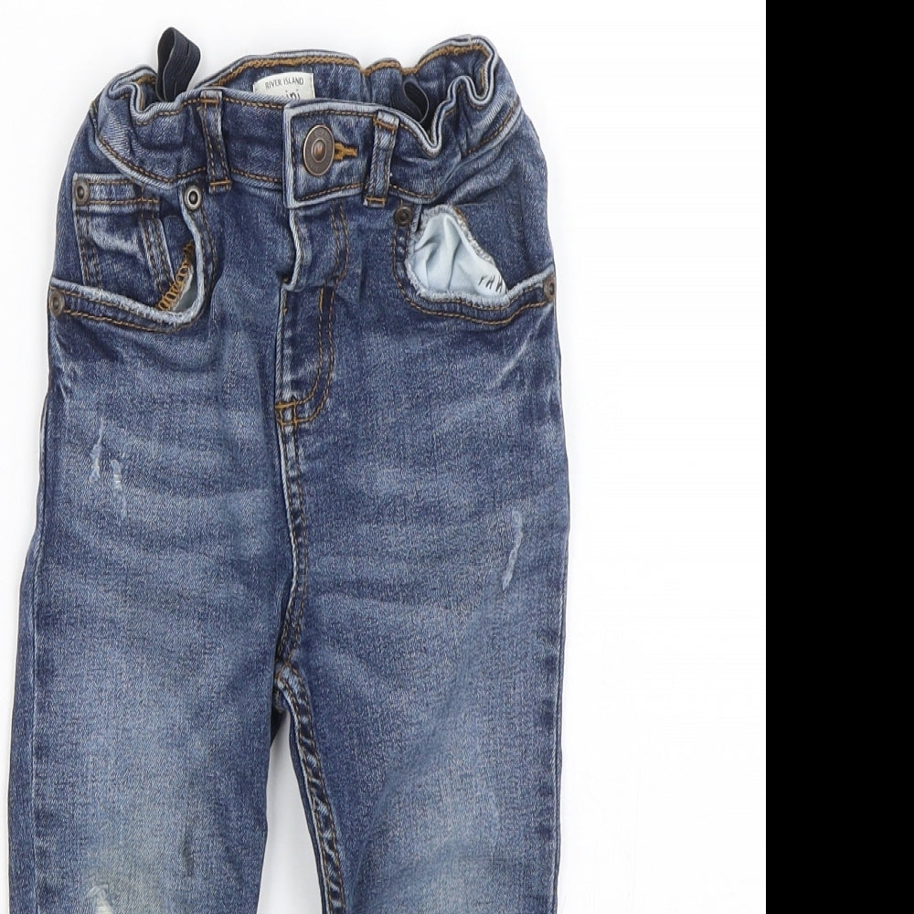 River Island Boys Blue  Denim Capri Jeans Size 18-24 Months