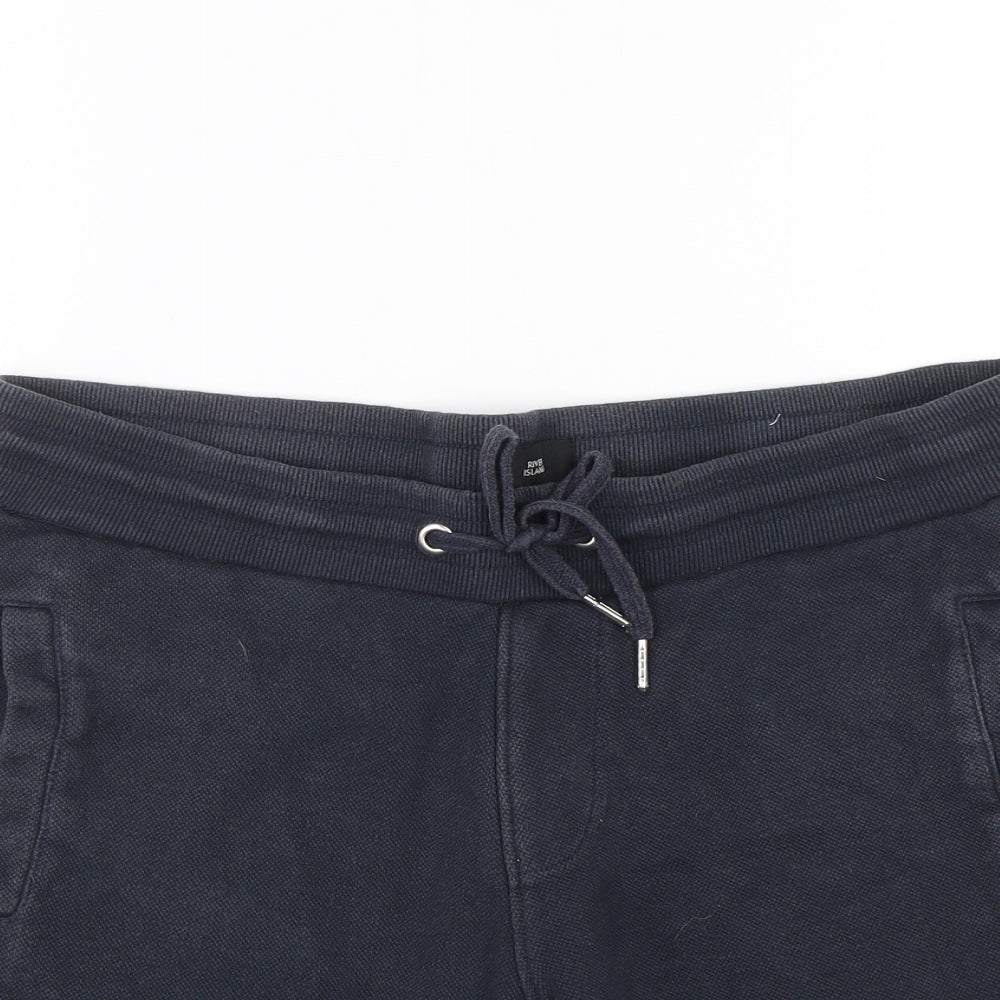River Island Mens Blue   Sweat Shorts Size M
