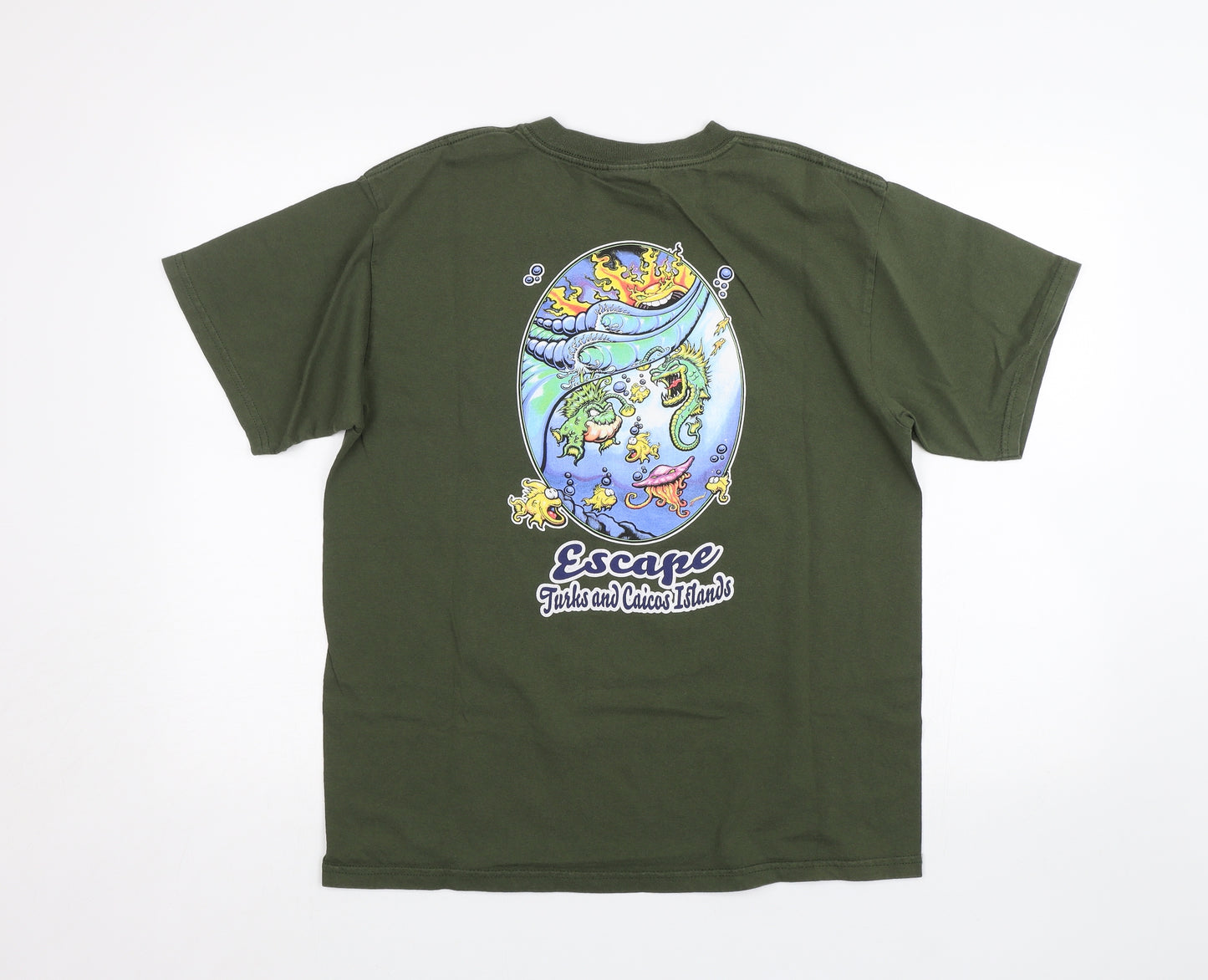 Coastal Classics Mens Green    T-Shirt Size M  - Turks & Caicos