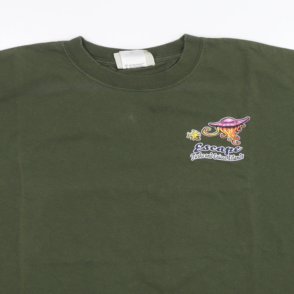 Coastal Classics Mens Green    T-Shirt Size M  - Turks & Caicos