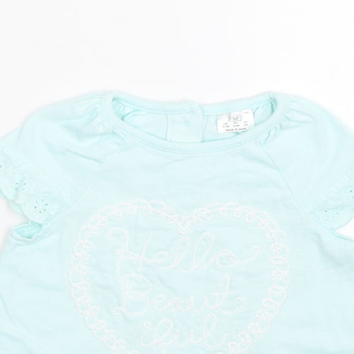 F&F Girls Blue   Basic T-Shirt Size 3-6 Months