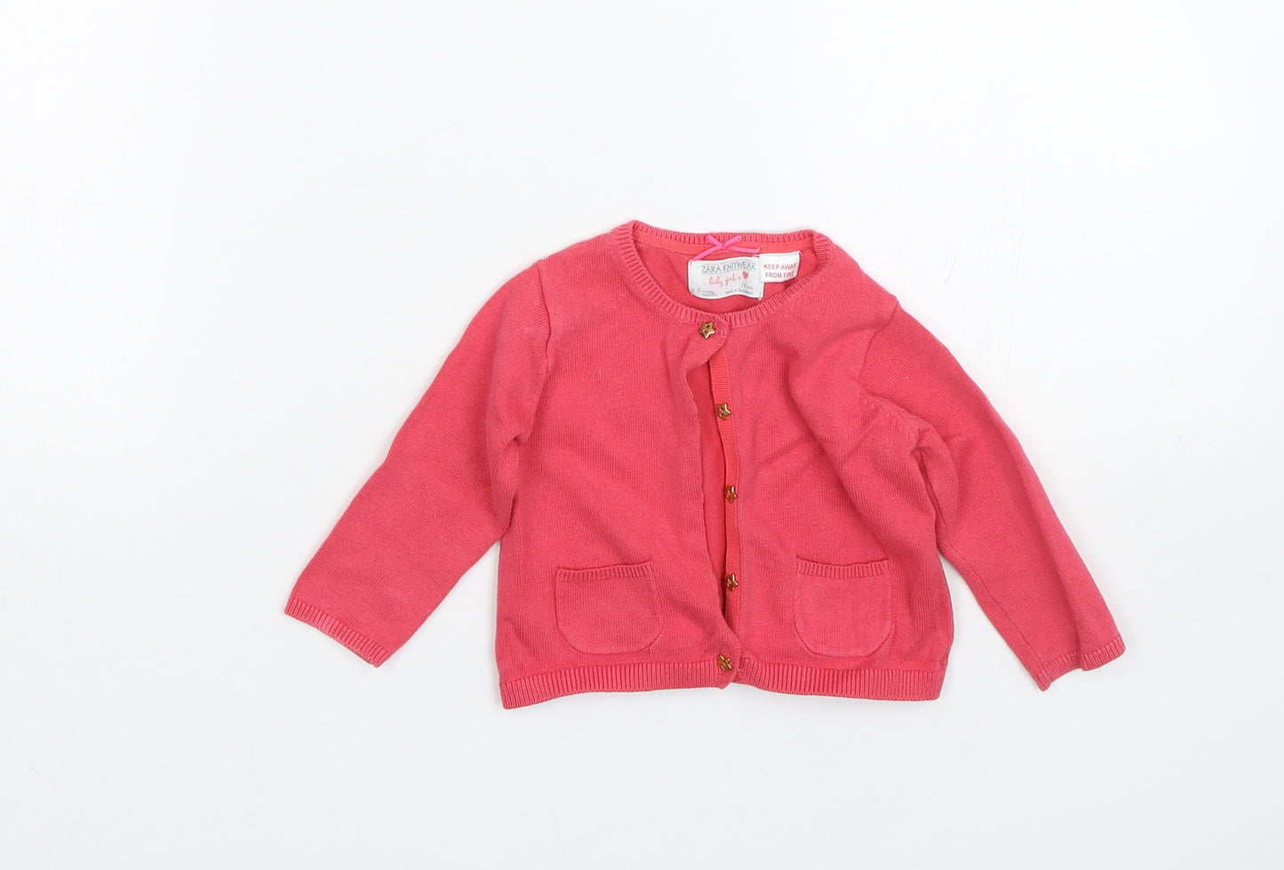 Zara Girls Pink   Cardigan Jumper Size 6-9 Months