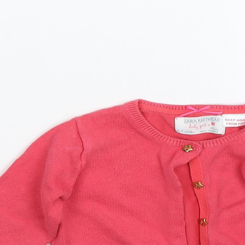 Zara Girls Pink   Cardigan Jumper Size 6-9 Months